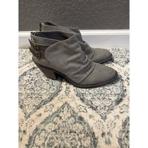 Blowfish Malibu Canvas Ankle Booties Gray Mix Size 10 Brand New